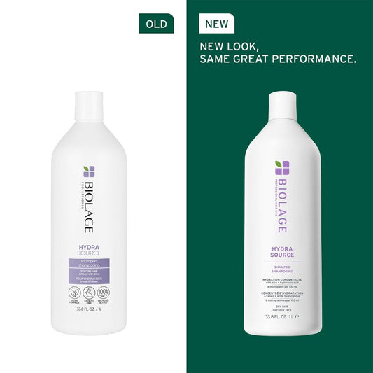 Biolage Hydra Source Shampoo & Conditioning Balm | Hydrates & Moisturizes Dry Hair | Helps Repair Split Ends | For Dry Hair | Salon Shampoo | Weightless, Soft Finish | Vegan | Paraben & Cruelty-Free