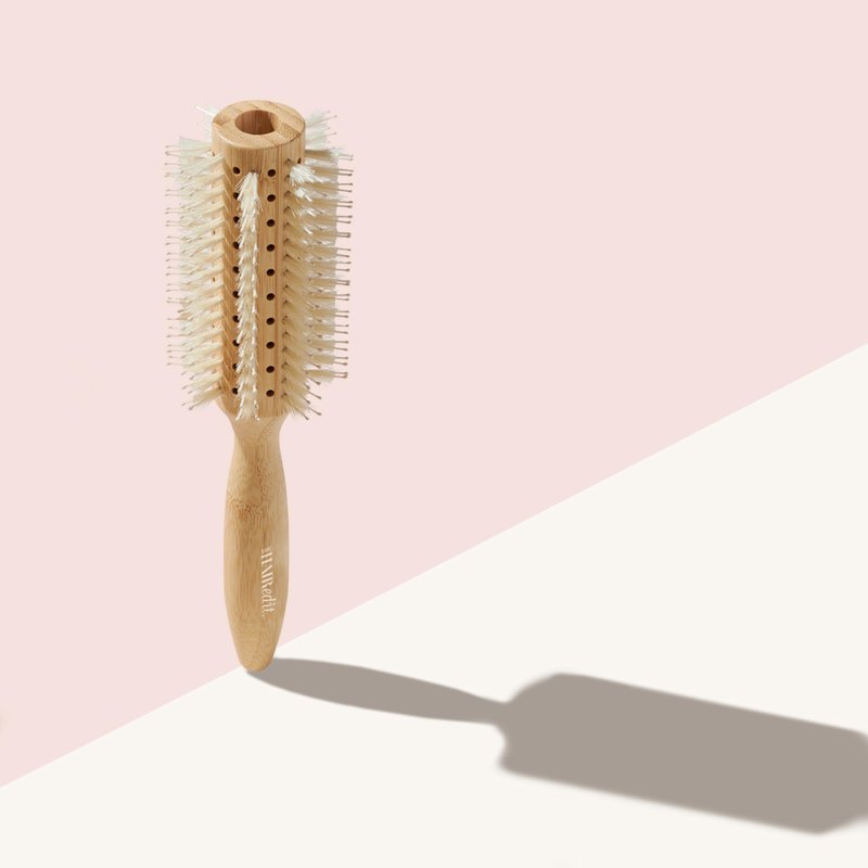 The Hair Edit Sleek Goddess Boar Bristle Bamboo Round Brush,Vented Blowdry Hair Brush for Smooth Shine & Flyaway Control, Distributes Natural Oils, Lightweight Eco-Friendly, Hairbrush for Women