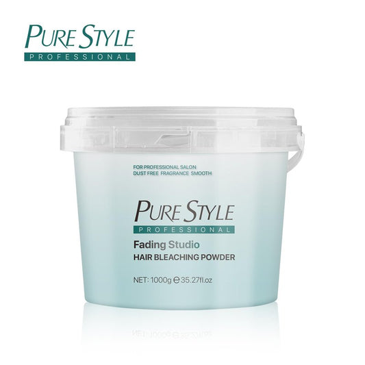 PURESTYLE 1000g Professional Ammonia-Free Hair Bleach Powder, Over 9 Levels Blue Fade Technology, Dust-Free & Fragrance Formula Fading Powder, Gentle Quick Bleach Lightener (1Bucket(1000g))