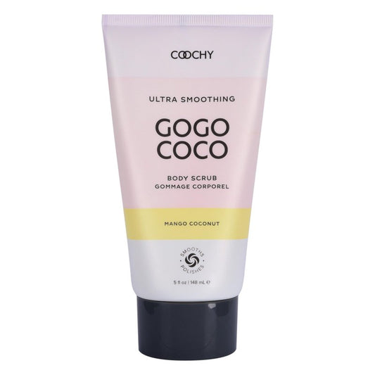 COOCHY Ultra Smoothing Body Scrub | Gentle Exfoliating Body Scrub for Sensitive Skin | Removes Dead Skin Cells, Prevents Ingrowns | Paraben-free, Cruelty-free | Mango Coconut 5 oz/148 mL