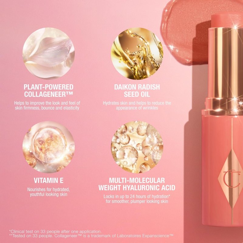 Charlotte Tilbury Unreal Healthy Glow Blush Stick - Buildable Cream Makeup with a Skincare-Infused Formula - Easy to Use, Blendable & Leaves Skin with a Luminous Sheen - Peachy Glow