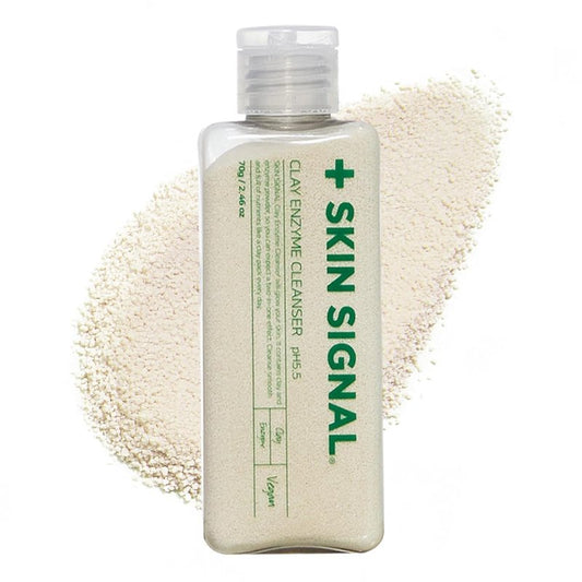 SKIN SIGNAL White Clay Enzyme Cleanser, Gentle Exfoliating Face Wash for Sensitive Skin, Deep Pore Facial Cleanser, Powder to Creamy Clay Mask, Korean Skin Care
