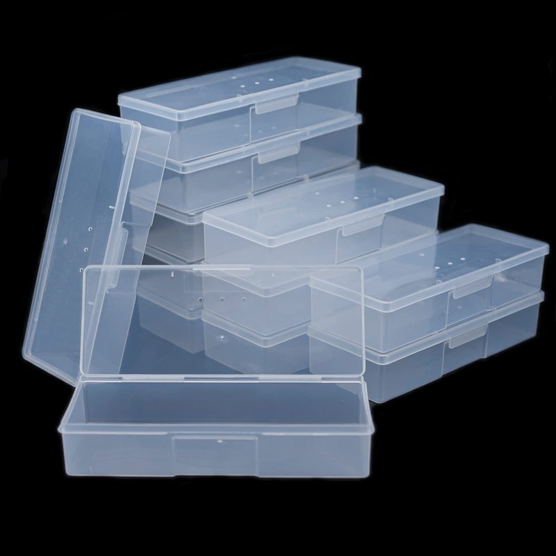 Lokyango Clear Manicure Tool Box, Personal Nail Box Storage Case for Organizing, Plastic Nail Tool Box for Manicure Pedicure Kit (12pcs)