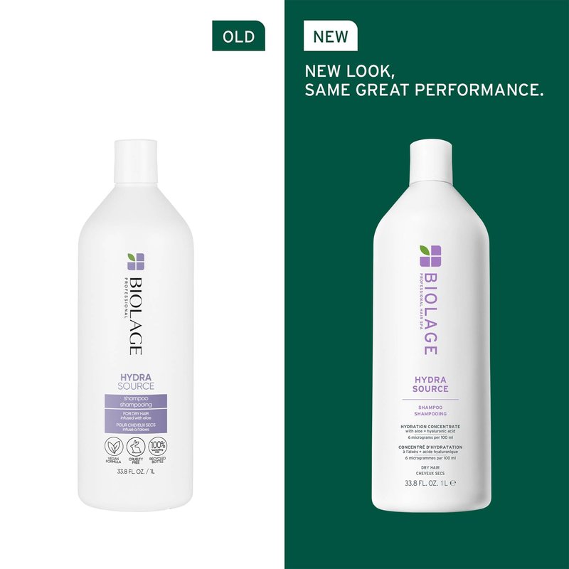 Biolage Hydra Source Shampoo & Conditioning Balm | Hydrates & Moisturizes Dry Hair | Helps Repair Split Ends | For Dry Hair | Salon Shampoo | Weightless, Soft Finish | Vegan | Paraben & Cruelty-Free