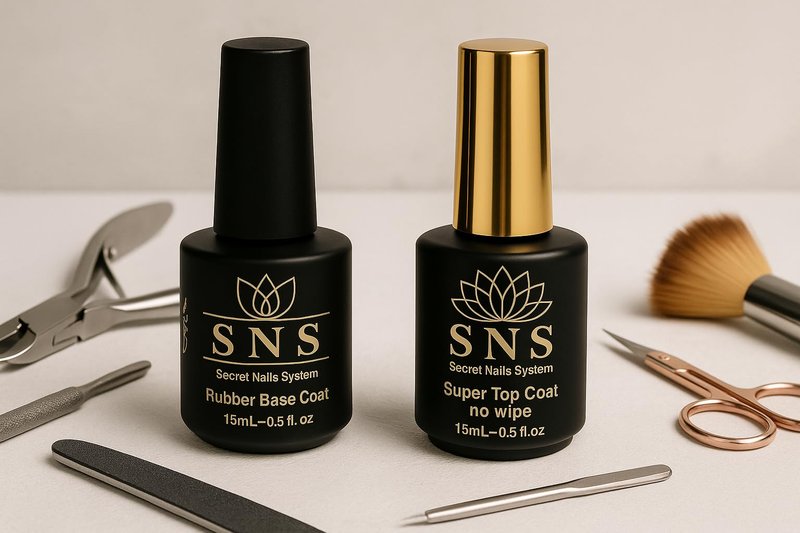 Rubber Base Coat & No-Wipe Top Coat Gel Polish Set – 0.5 fl oz Each – Long-Lasting Glossy Finish – Strengthens Natural Nails – Soak-Off UV/LED Compatible – Perfect for DIY or Professional Use