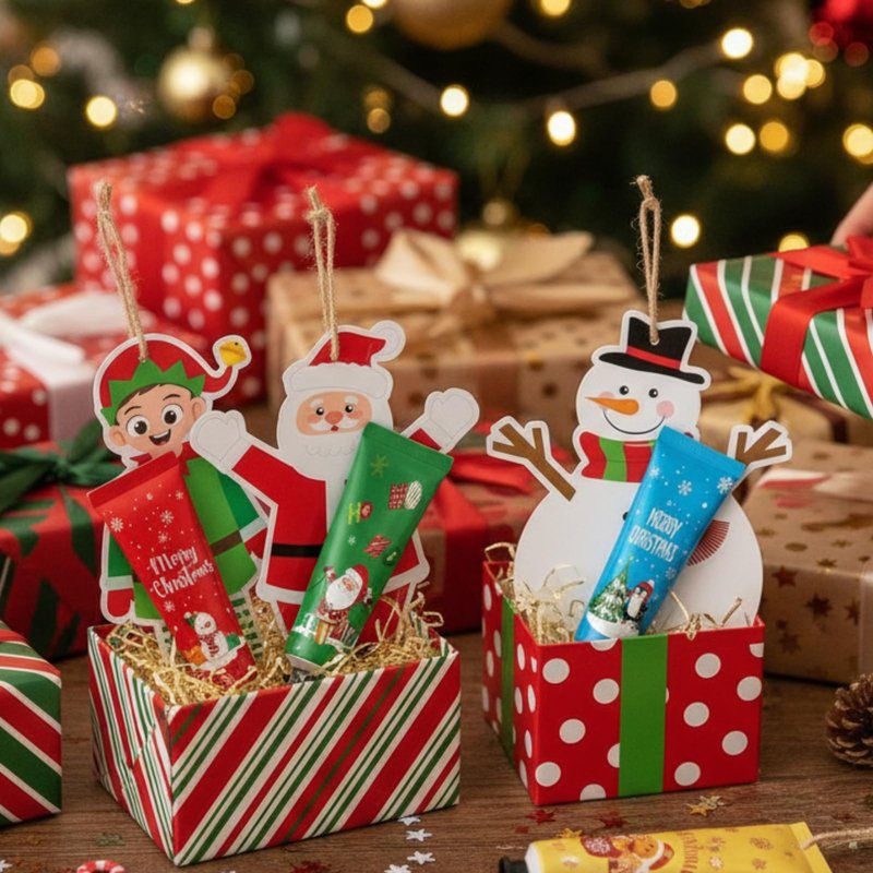 24 Set 48 Pcs Christmas Hand Cream Gift Bulk for Women Coworker Christmas Tree Ornament Hand Lotion Party Favor with Card Ribbon Holiday Decor Stocking Stuffer Gift for Women (Xmas Style)