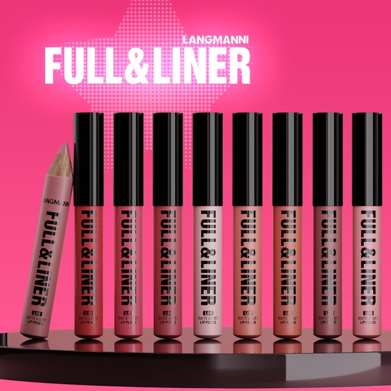 LANGMANNI 12Pcs Matte Velvet Lip Liner Pencil Set - Highly Pigmented, Smudge-Resistant Lip Pencils for Shaping & Contouring, Vegan & Cruelty-Free