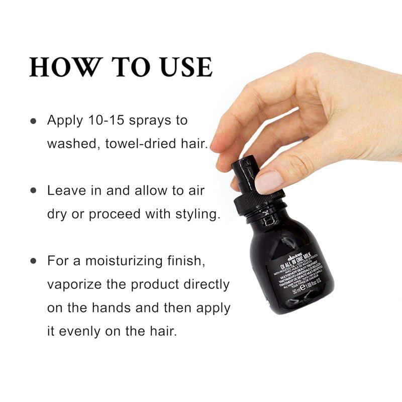 Davines OI All In One Milk, Hair Leave-in Conditioner Multi-Function Spray Treatment - Detangles, Controls Frizz & Heat Protectant - Weightless Antioxidant Roucou Oil Formula, Travel Size, 1.69 Fl Oz