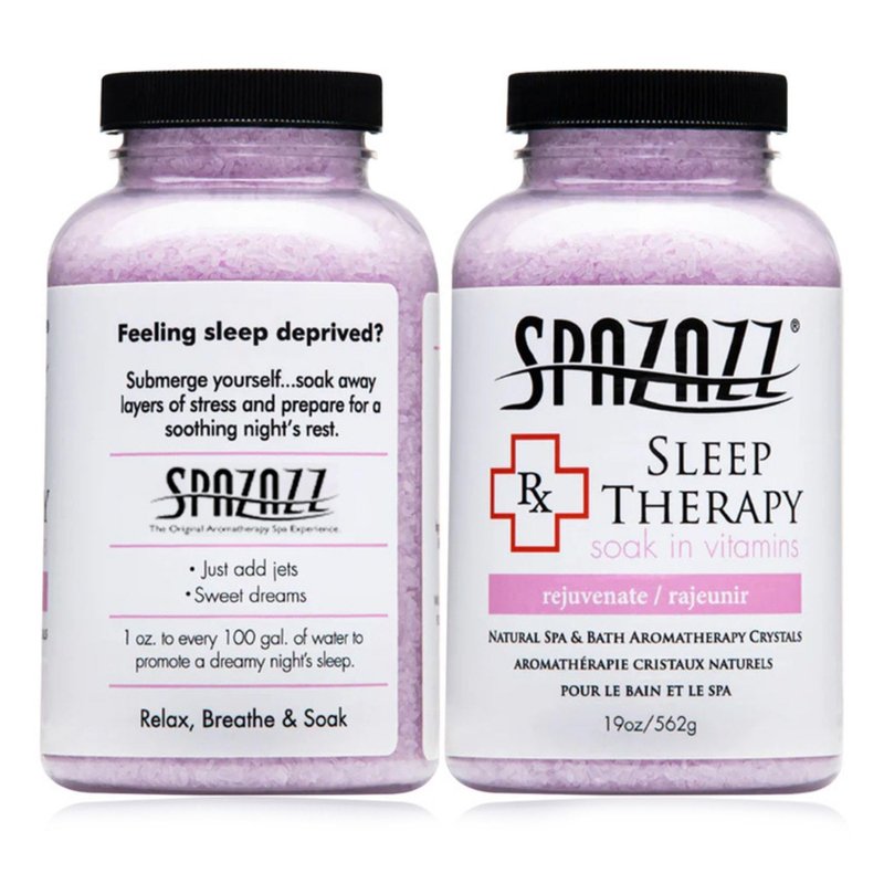 Spazazz Aromatherapy Salt Crystals 19oz – Sleep Therapy – Hot Tub & Bath Soak – Spazazz Hot Tub Crystals are Oil-Free & Safe for All Spas