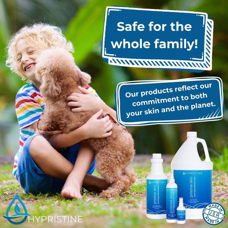 HYPRISTINE Advanced Face & Body Spray and Cleanser for PristineSkin Hypochlorous Acid Skin Spray All-Natural, Soothing Redness & Irritation Relief