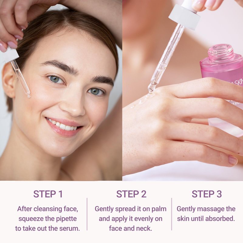 Collagen Facial Serum with Hyaluronic Acid, Lightweight Hydrating Face Serum, Helps Improve Skin Smoothness & Elastic Feel, Daily Skincare 1 fl oz