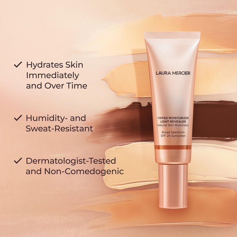 Laura Mercier Tinted Moisturizer Light Revealer Natural Skin Illuminator with SPF 25: All Day Hydration, Ultra-Sheer Coverage, Luminous & Radiant Finish, Skin Tint, Tawny