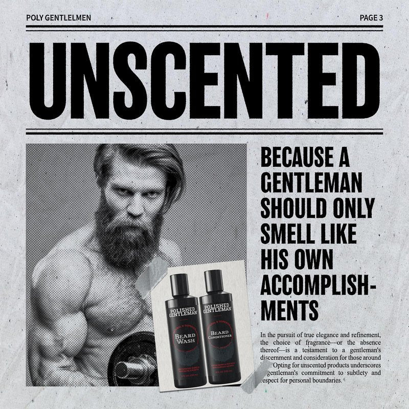 Polished Gentleman Beard Shampoo and Conditioner Set - Refreshing Beard Moisturizer & Mustache Softener - Beard Thickener with Tea Tree & Growth Oil - Paraben-Free & Sulfate-Free - Made by USA (8oz)